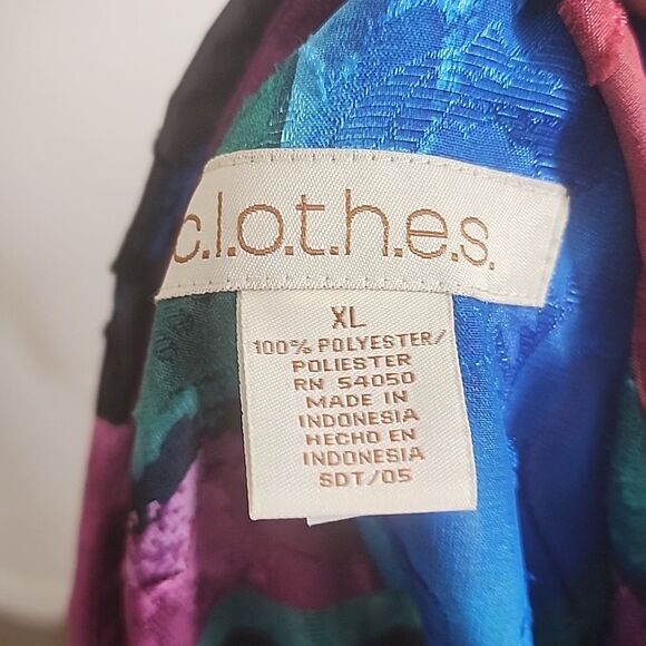 Clothes Vintage Sheer Paisley Patch Work Button Down Blouse Size XL NWT - Picture 9 of 10